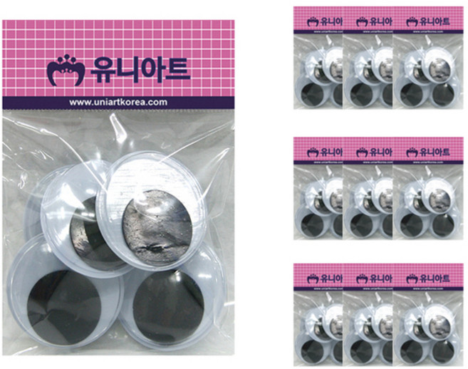 유니아트 1000 눈알 40mm 5p, 혼합 색상, 10개입