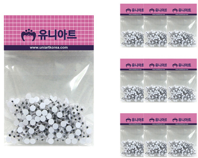 유니아트 1000 눈알 5mm 260p, 혼합 색상, 10개입
