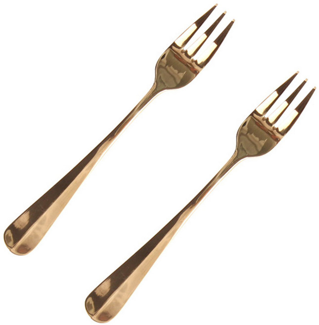 어퍼테이블 커트러리 디저트용 포크, 골드, 2개