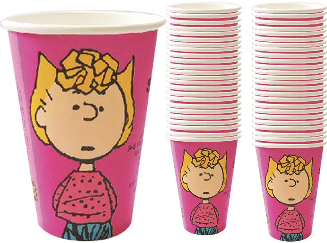 PEANUTS 컬러종이컵 390ml 핑크 샐리, 50개입, 1개