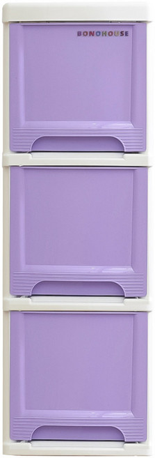 보노하우스 모던 틈새 슬림 서랍장 3단, 바이올렛, 1개