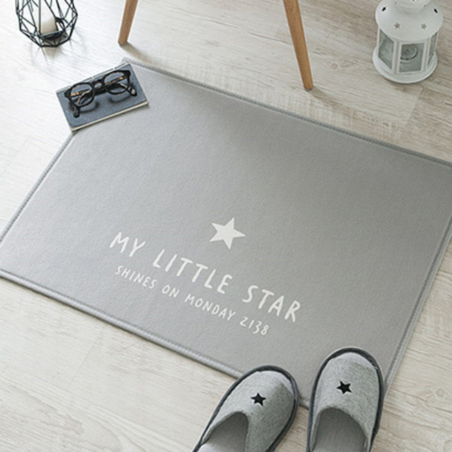 쉬즈홈 DTP 리틀스타 극세사 발매트, 그레이