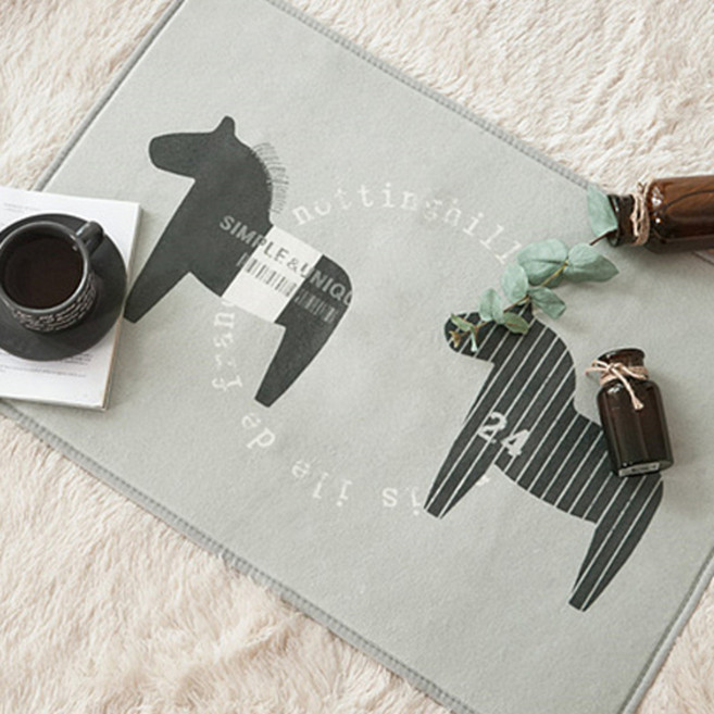 쉬즈홈 노팅힐 DTP 극세사 발매트, 그레이