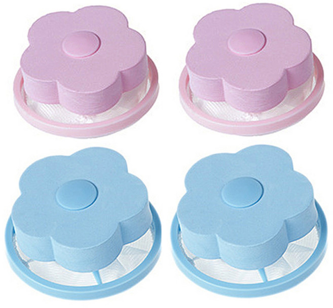 리버그린 플라워 세탁거름망 4p, 핑크 2p + 블루 2p, 1세트