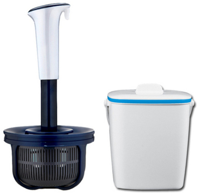 미르푸르 뉴핸드윙 싱크대 음식물탈수기 + 음식물 쓰레기통 푸르리 블루, 혼합 색상, 1개