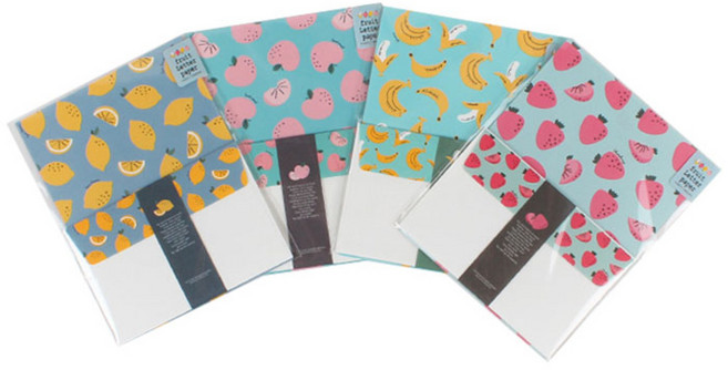 톡톡팬시 과일 편지지 4종 세트 G-L627, 레몬 + 딸기 + 바나나 + 복숭아, 1개