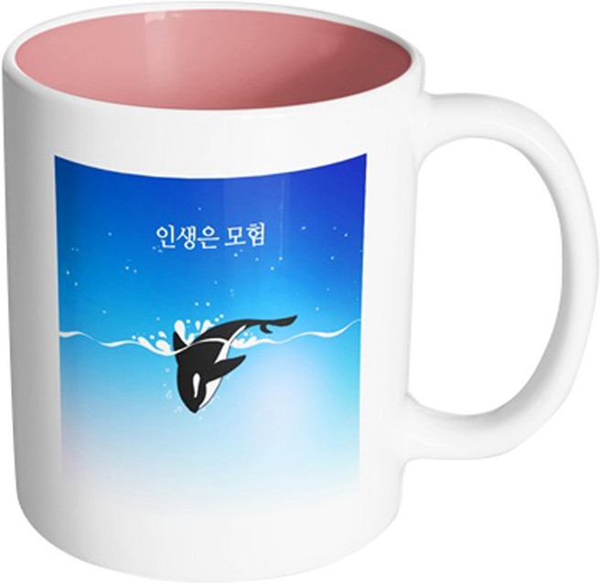 핸드팩토리 인생은 모험 머그컵, 파스텔핑크, 1개