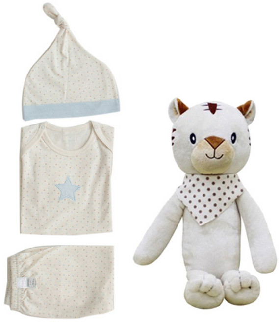 코니베이비 오가닉 탄생백일 피터팬3종 + 아기백호티티 애착인형 + 선물박스