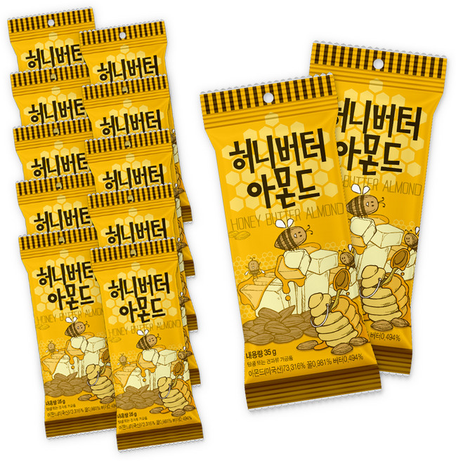 탐스팜 허니버터아몬드, 35g, 12개