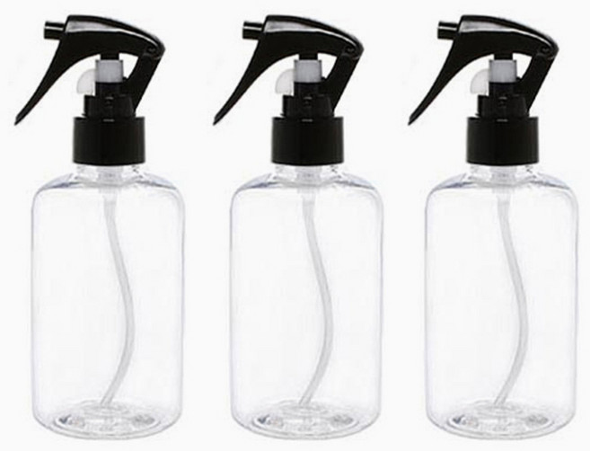 병도매닷컴 DTB200 투명 건스프레이 용기, 검정캡, 3개입