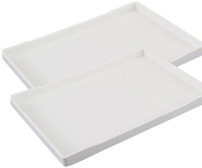 블럭마트 주방 사각 트레이 2p, 화이트, 2개