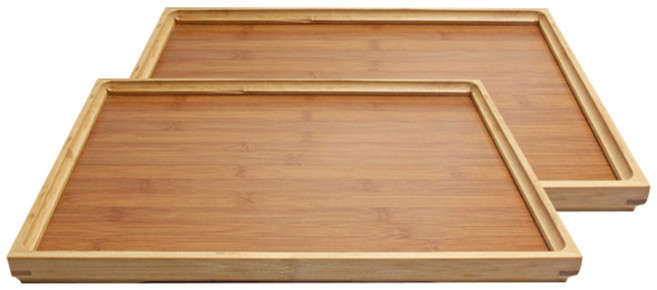 블럭마트 주방 대나무 트레이 사각, 혼합색상, 2개