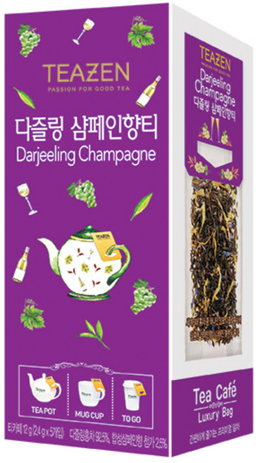티젠 티카페 다즐링 샴페인향티 잎차, 2.4g, 5개