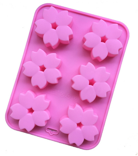 리브레캔들 비누 석고방향제 실리콘몰드 벛꽃 6구, 혼합 색상