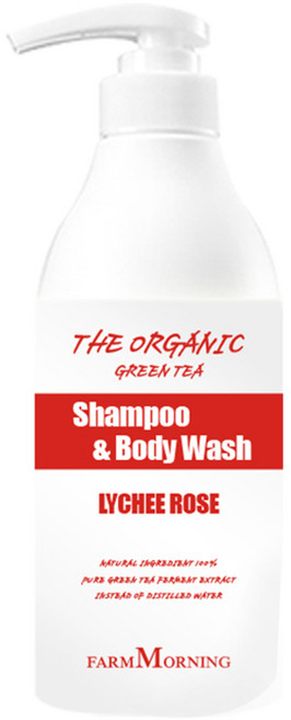 팜모닝 그린티 리치로즈 샴푸&바디워시, 500ml, 1개