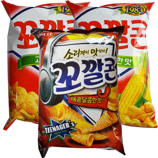 롯데제과 꼬깔콘 고소한맛 155g x 2p + 매콤달콤한맛 155g, 1세트
