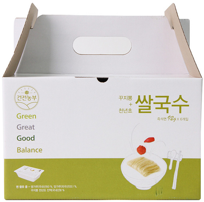 건전농부 꾸지뽕 천년초 쌀국수, 92g, 6개