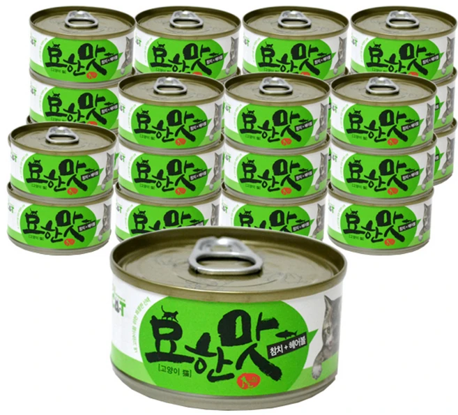 바이캣 고양이 묘한맛 간식, 참치 + 헤어볼 혼합맛, 80g, 24개 - 쿠팡
