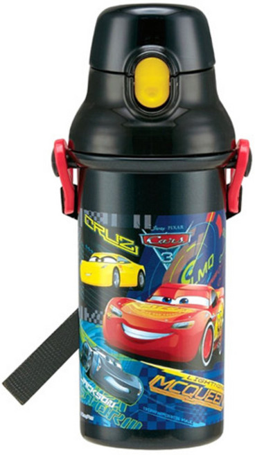 카 디즈니 카3 원터치 물통 블랙, 혼합 색상, 480ml, 1개