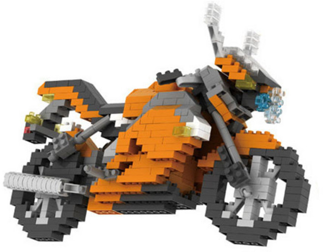 YZ Diamond block 주황할리 나노블럭, 혼합 색상, 1개