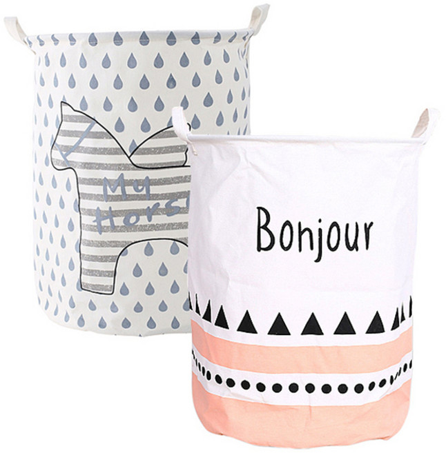 리버그린 북유럽 스타일 세탁 바구니 대형, 마이호올스, 봉주르, 2개