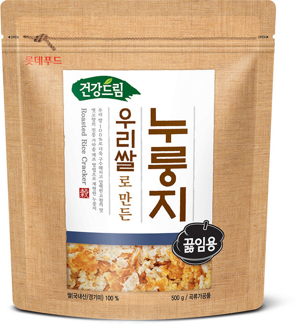 롯데푸드 우리쌀로 만든 누룽지 끓임용, 500g, 1개