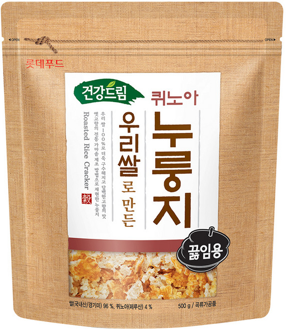 롯데푸드 우리쌀로 만든 퀴노아 누룽지 끓임용, 500g, 1개