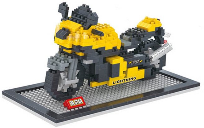 닥터스타 DR옐로우오토바이 나노블럭, 혼합 색상, 1개