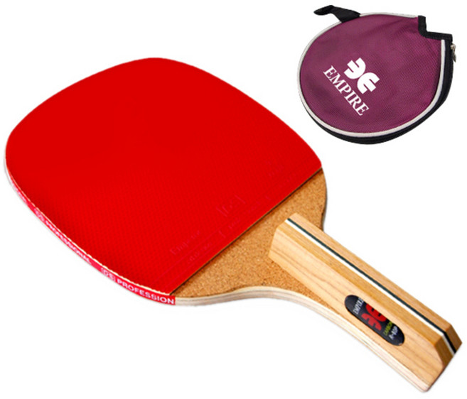 엠파이어 펜홀더 7겹 카본 탁구라켓 R-80P + 라켓가방, 혼합 색상, 1개