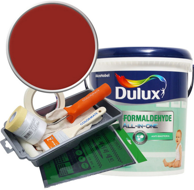 듀럭스 안티 포름알데히드 페인트 세트, Cranberry Zing, 1L, 1개