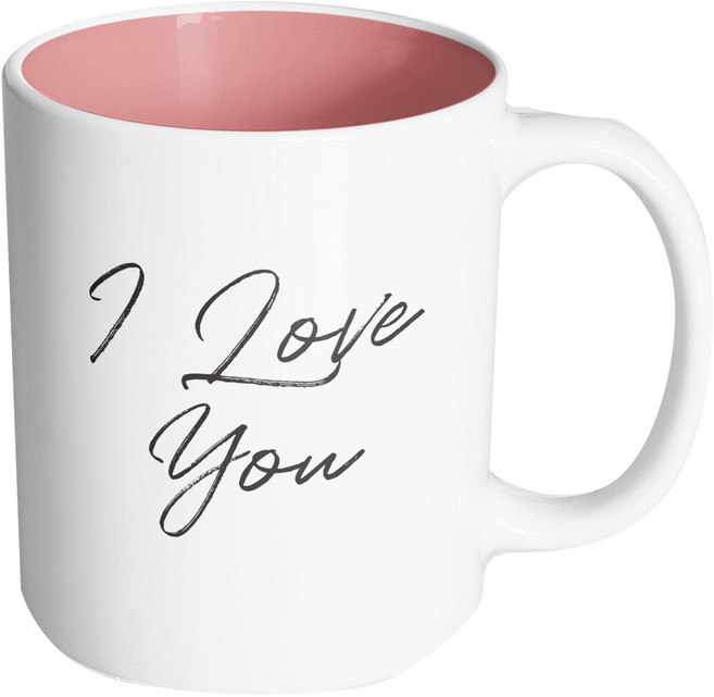 핸드팩토리 시그니처 러브 머그컵, 내부 파스텔 핑크, 1개