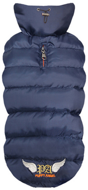 퍼피엔젤 강아지 어반 아웃도어 다운패딩, 네이비, 1개