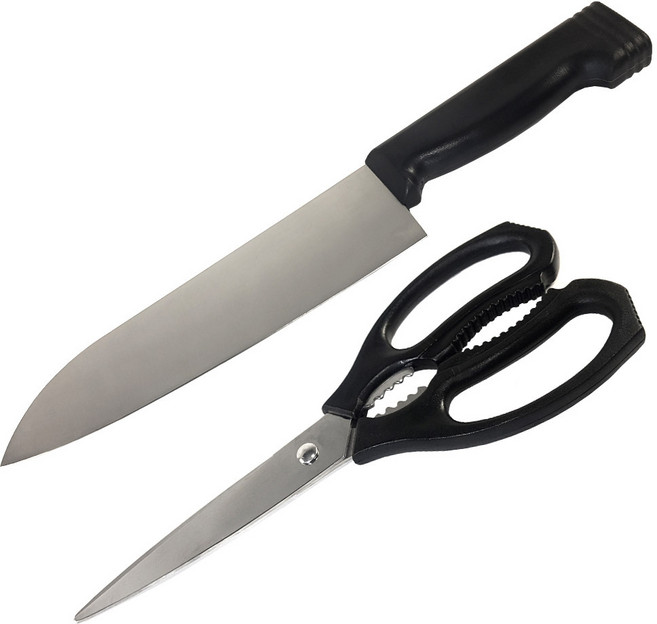 코코렉스 마늘식도 블랙 + 주방가위 블랙, 1세트, 식도 + 가위