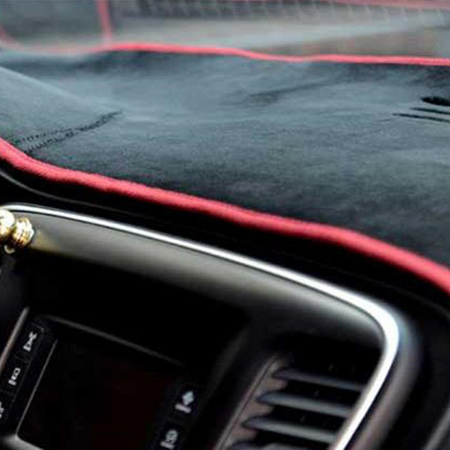 어바인클래스 벨벳 논슬립 매트 블랙 시리즈 대쉬보드커버 + 더스트 백, 현대 LF소나타 (센터 무), 블랙 + 레드