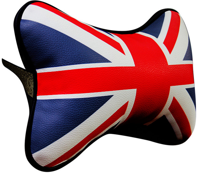 카스토리 인체공학적 유니온잭 차량용 목쿠션, 레드블루, 1개
