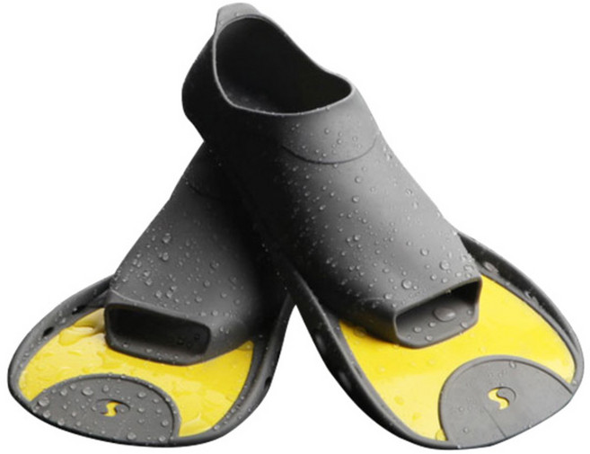 살바스 훈련용 숏핀 오리발 F5, Grey-Yellow