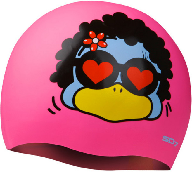 SD7 뽀글이 스와니 캐릭터 실리콘 수모 SGL-CA070, Pink, 1개