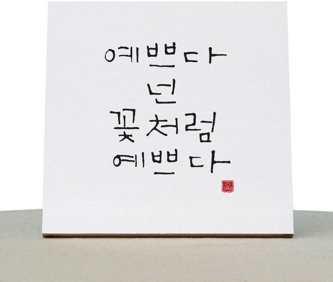 원에이엠 캘리그라피 힐링 캔버스 백색액자 예쁘다 넌