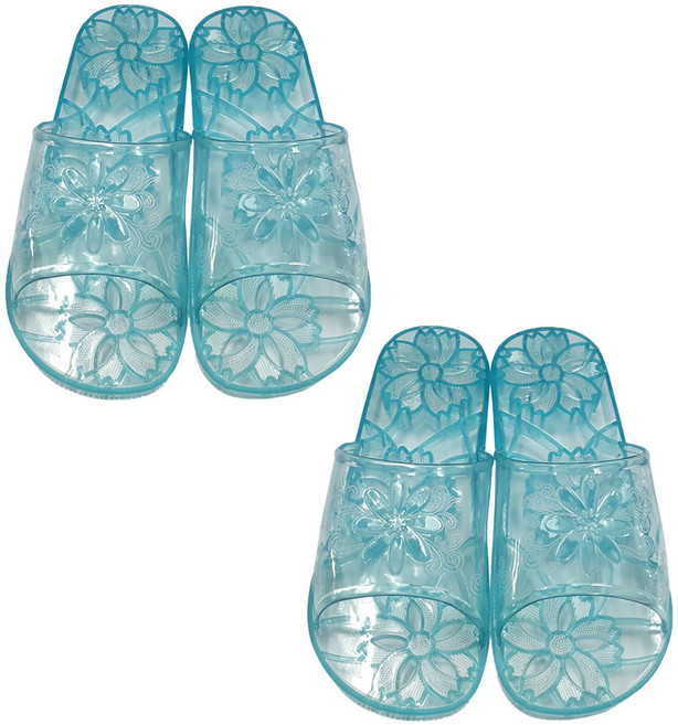 PVC 메이플 욕실화, 블루, 2개