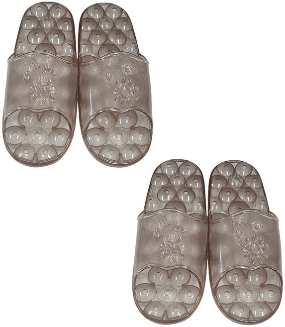 신우실업 PVC 해바라기 욕실화, 브라운, 2개