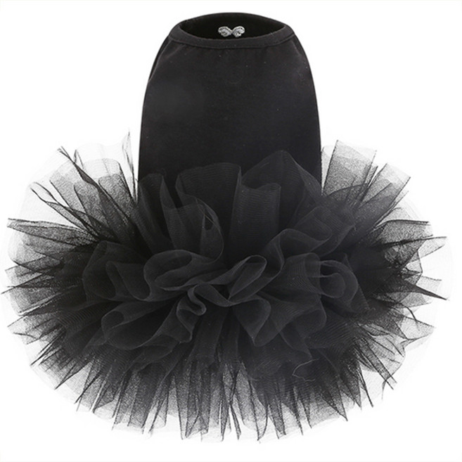 퍼피엔젤 반려동물용 에브리데이 튜튜 드레스, 999 BLACK, 1개