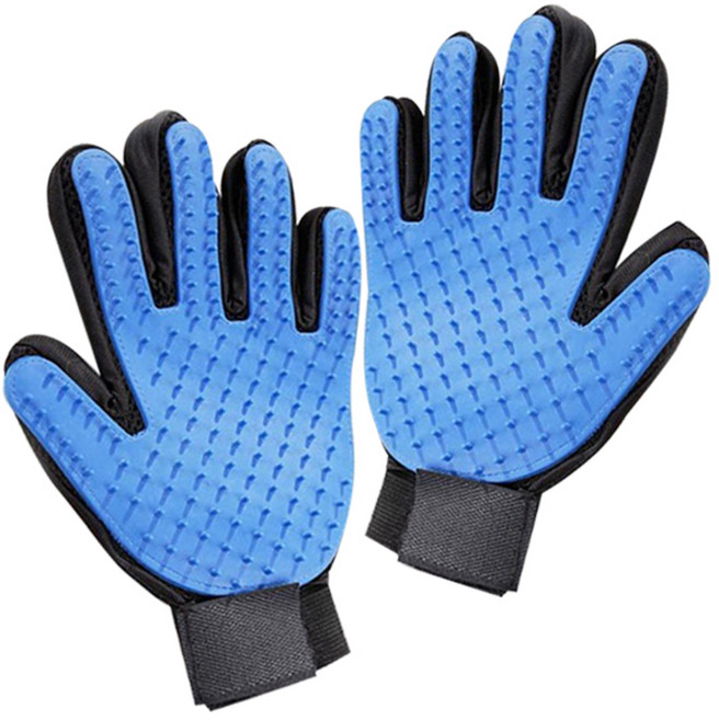 블럭마트 반려동물 털제거 그루밍장갑 오른손 + 왼손 세트 23 x 16 cm, 블루, 1세트