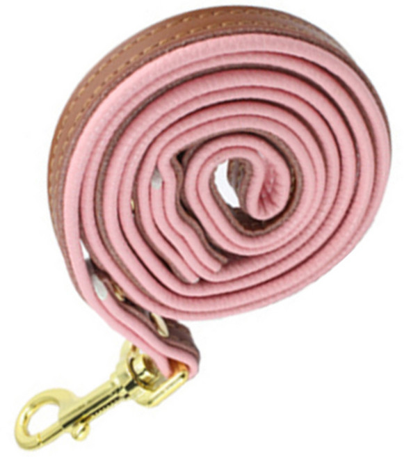 바이셀 반려견 코튼캔디 가죽 하네스 리드줄 브라운, 1개