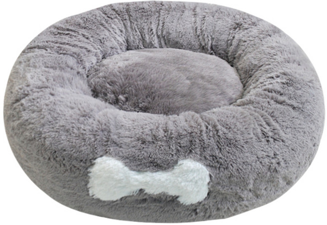 아페토 커버분리형 반려견 럭셔리 도넛방석, 그레이, 1개