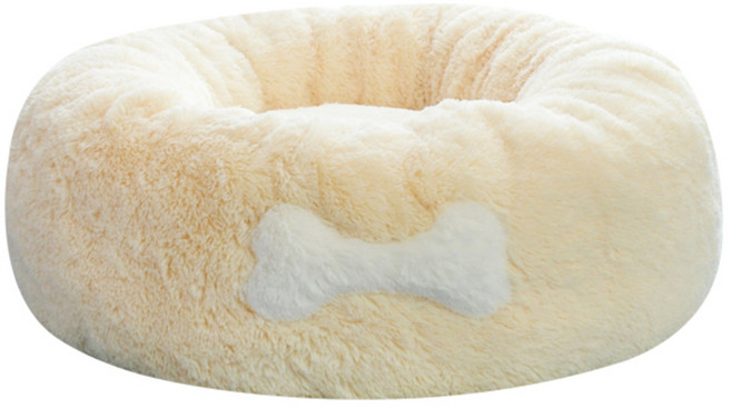 아페토 커버분리형 반려견 럭셔리 도넛방석, 아이보리, 1개