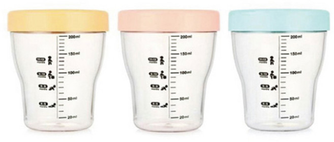 마더스콘 쁘띠 에코테이너 이유식기 3종 세트, 옐로우, 핑크, 블루, 1세트