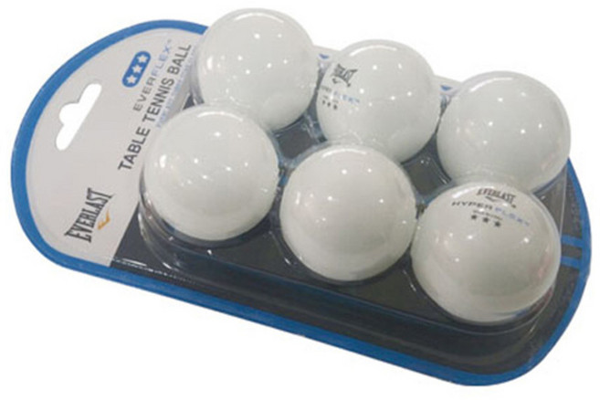 에버라스트 3성 탁구공 화이트, 6개입, 1개, 3성/흰색