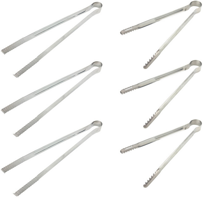 코코렉스 바베큐 집게 30cm 3p + 악어 스텐집게 25cm 3p, 혼합 색상, 1세트