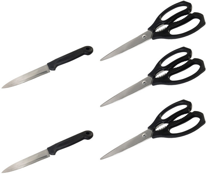 코코렉스 그립과도 2p + 주방가위 블랙 3p, 1세트