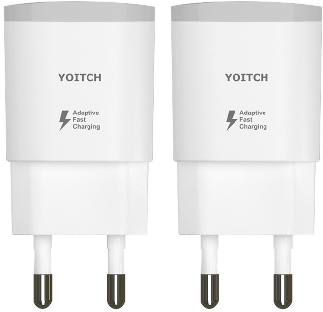 요이치 USB 고속 아답터 유선충전기 케이블미포함 화이트, 2개